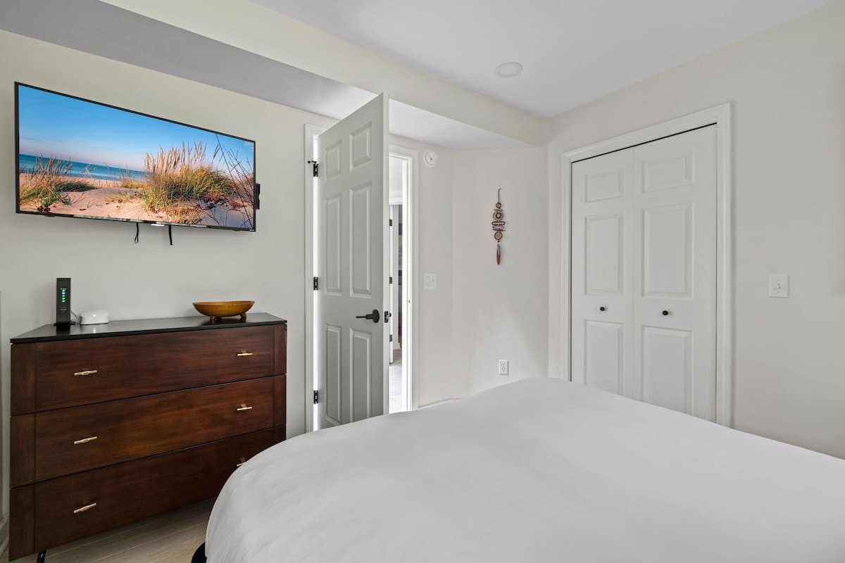 Bedroom 2 has a TV for late night movie watching in private.