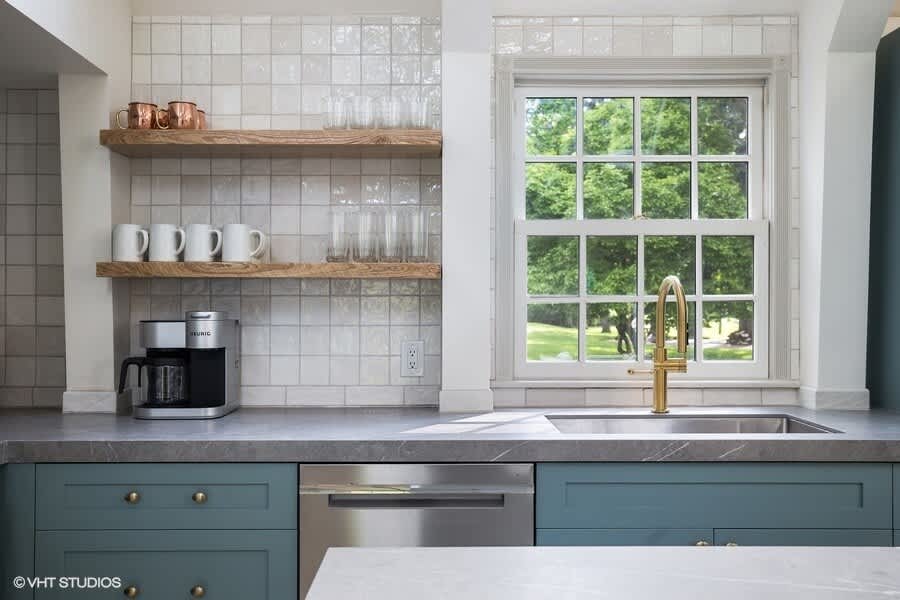 Open shelving makes it easy to find what you are looking for.