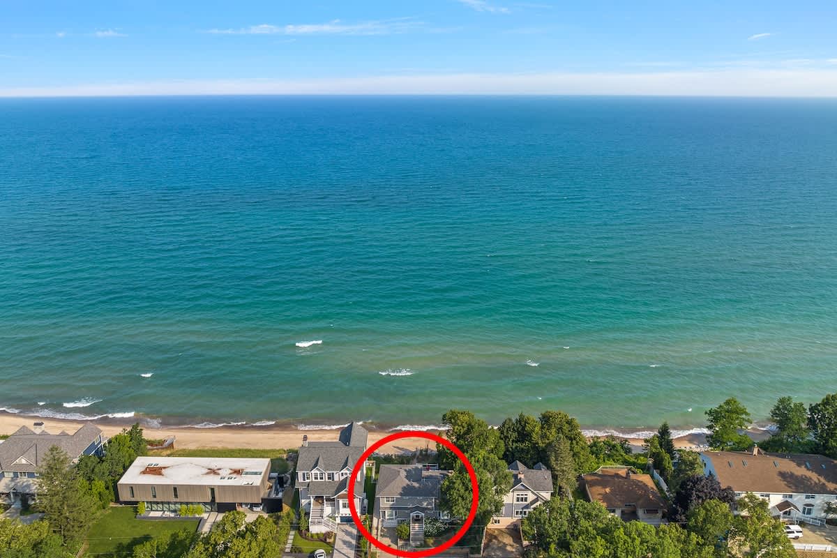 Nothing to see but the endless blue waters of Lake Michigan.