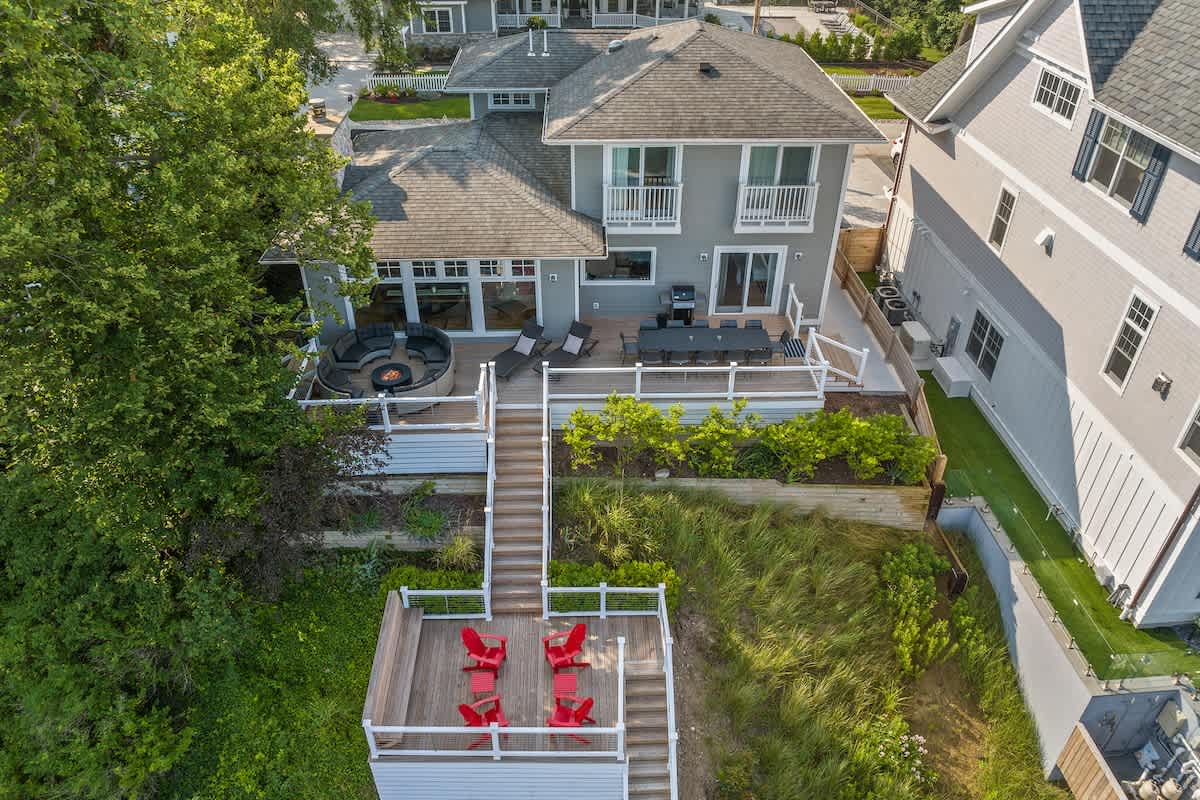 There is plenty of room for outdoor living & enjoying the lake views.