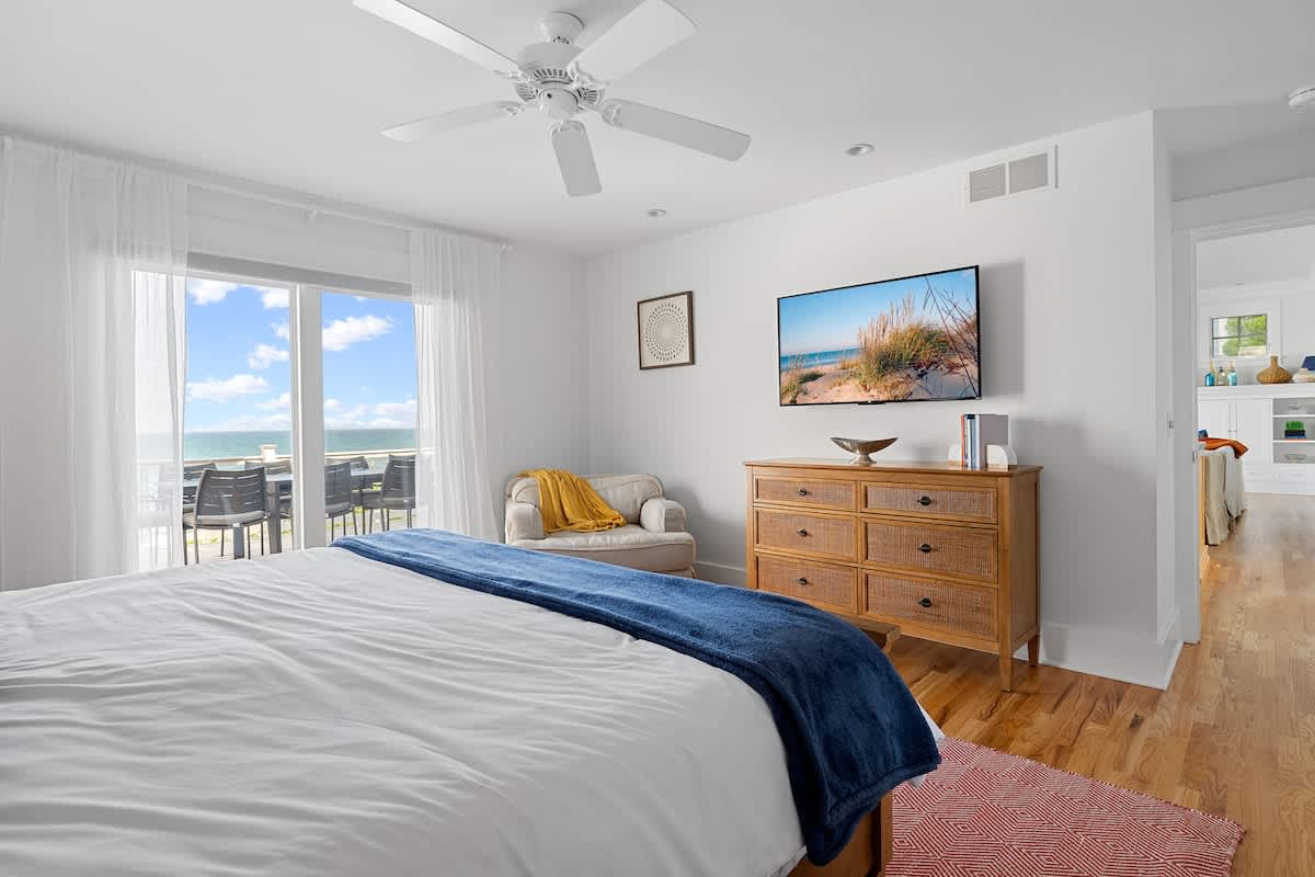 Stream a movie before the sound of waves lulls you off to sleep.