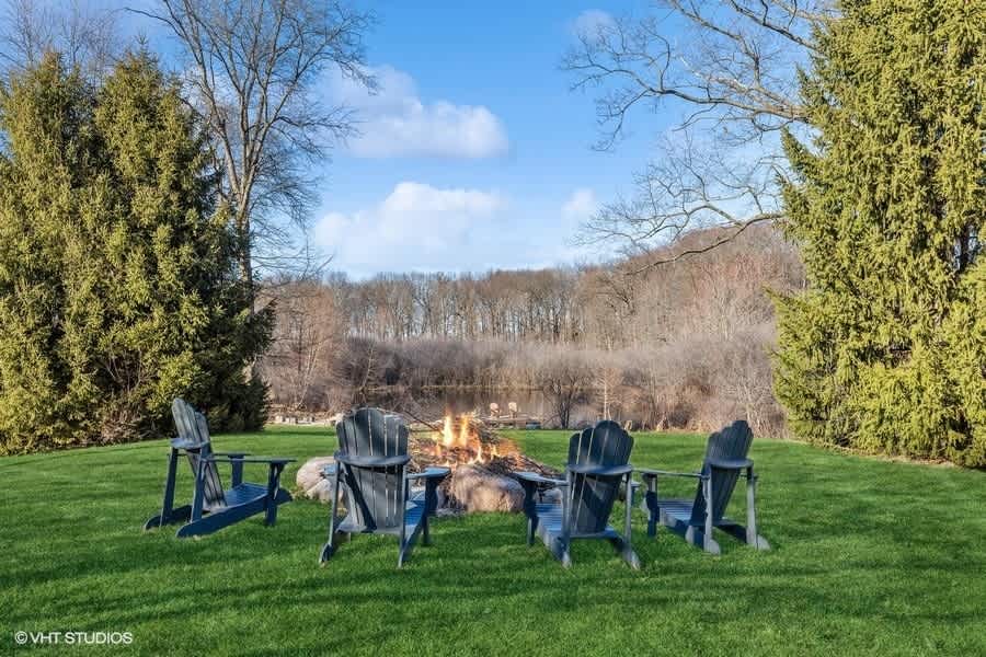 Gather around the firepit and roast some marshmallows or just enjoy the cozy warmth.