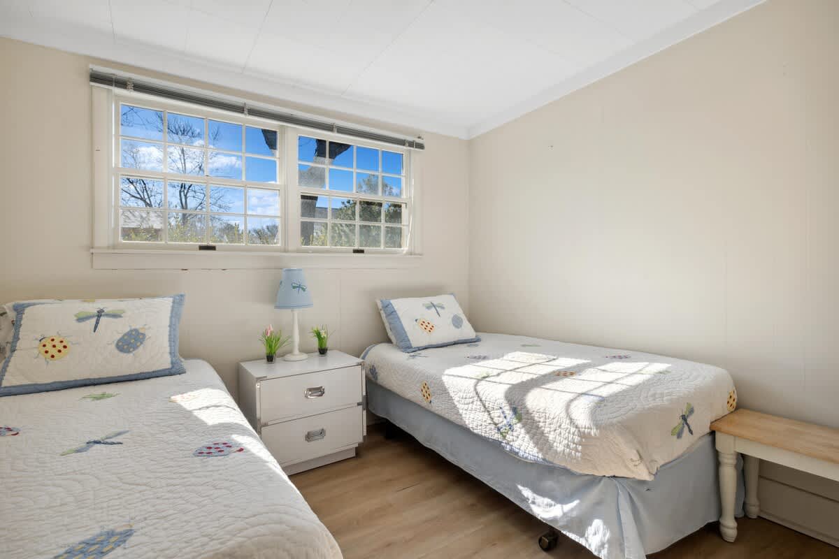 Bedroom 2 has 2 twin-size beds.