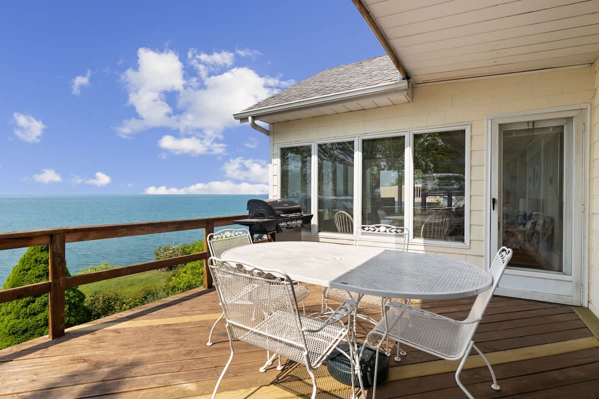 Step outside to the deck and take in the stunning views of Lake Michigan.