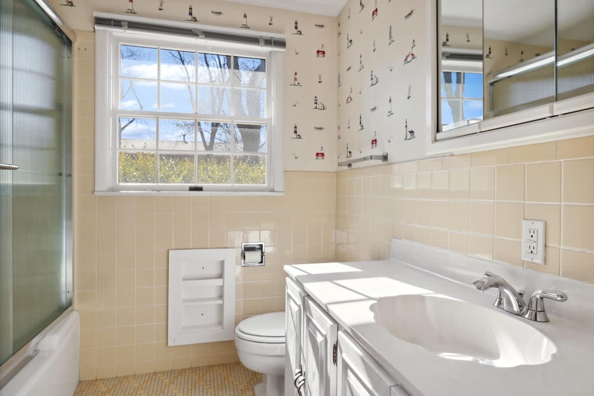 This bathroom offers the perfect space to freshen up after a day of vacation fun.