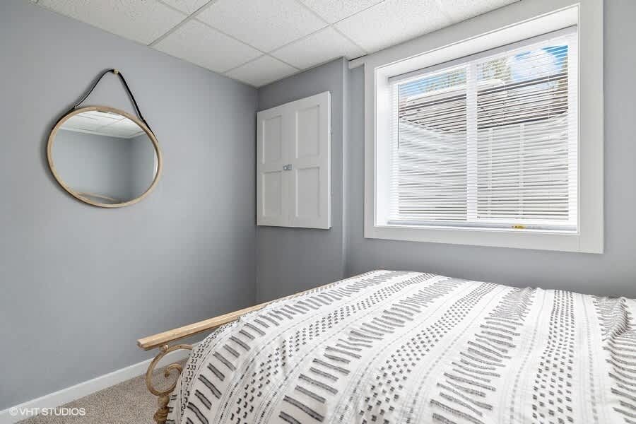 This bedroom is the perfect balance of comfort and convenience.