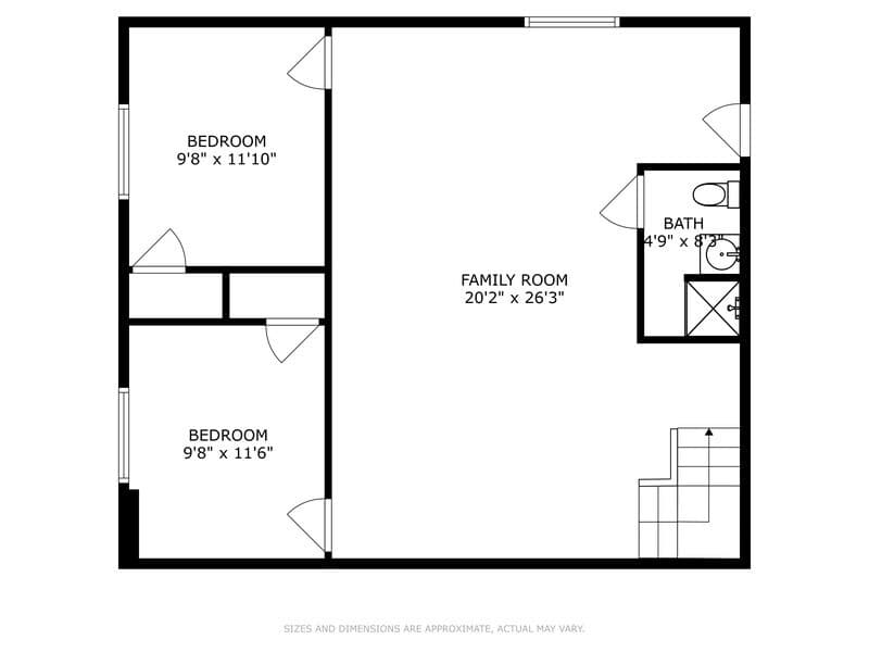Main Destination's basement level layout.