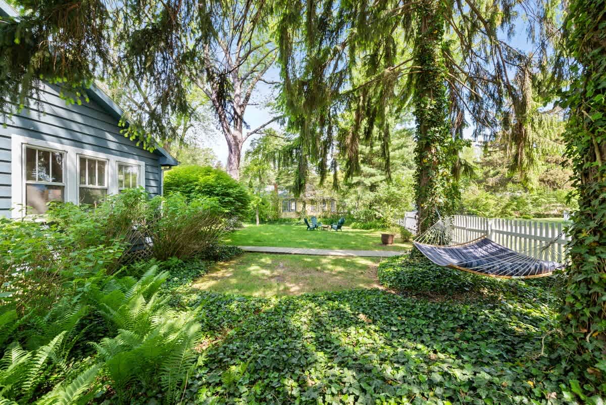 There’s plenty of room to play and relax in the private backyard.