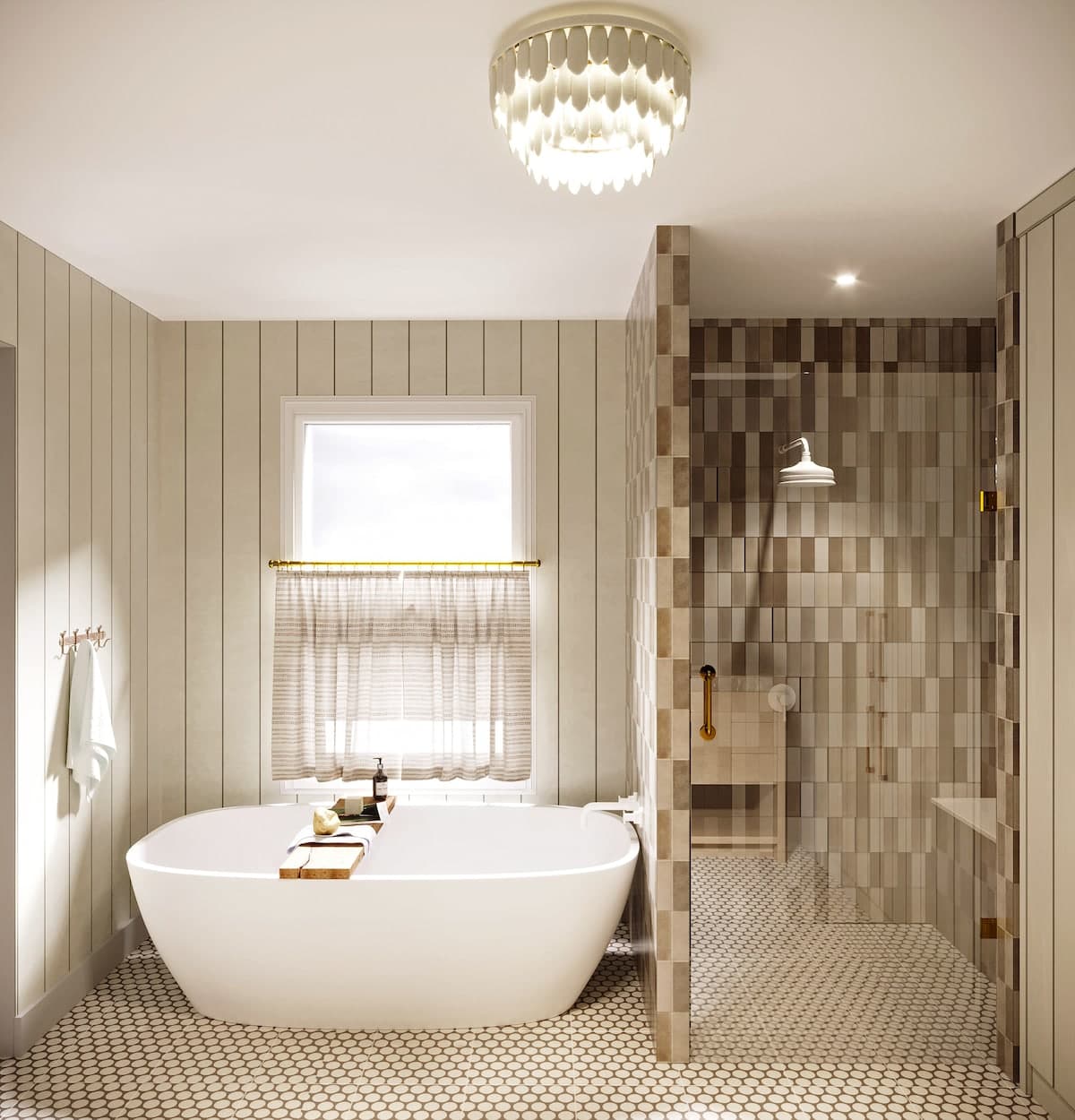 This bathroom setup is all about creating a tranquil escape.