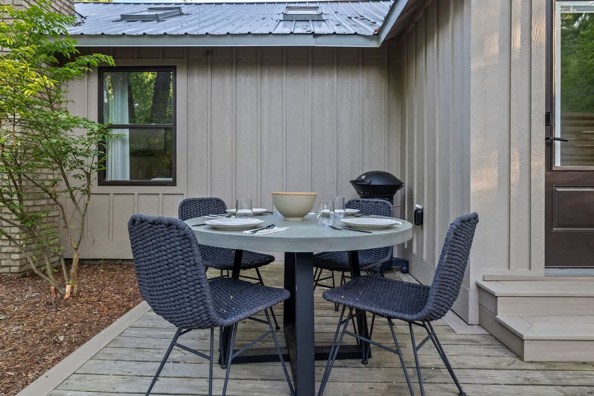 Enjoying some fresh air and sunshine on my patio.