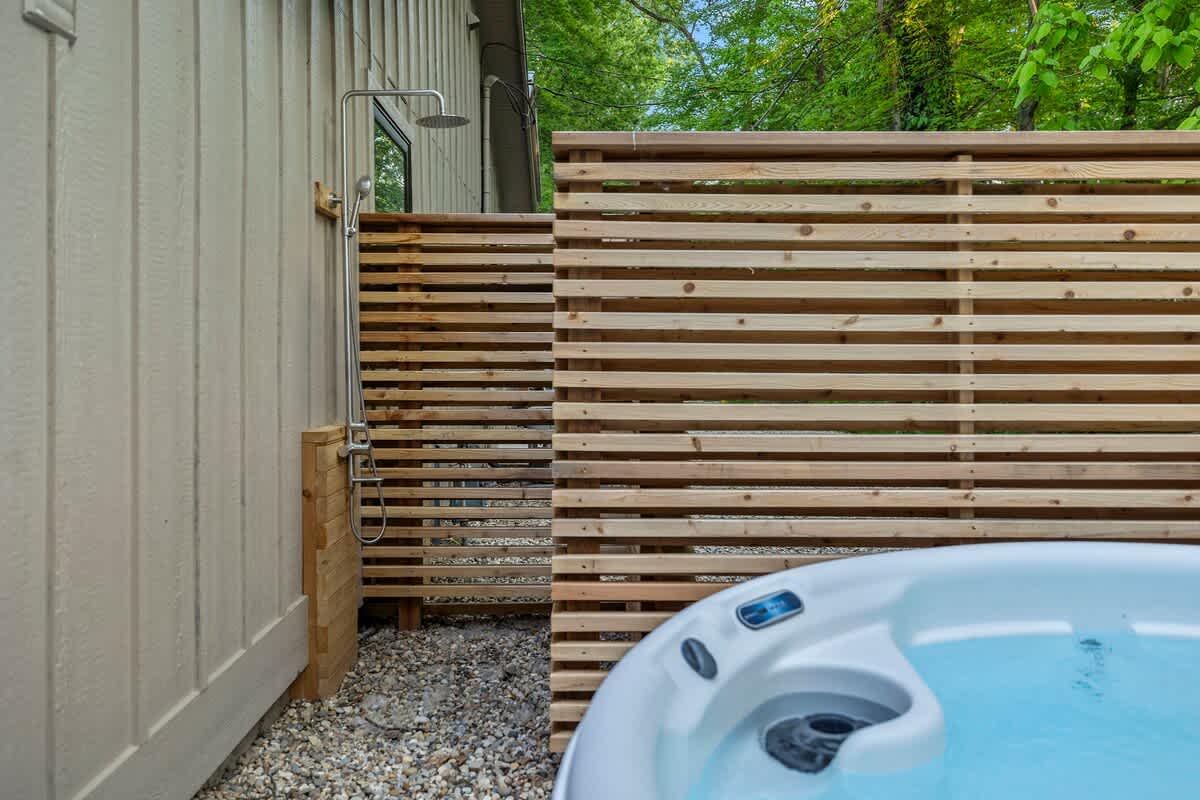 Soaking up the serenity in the backyard paradise.