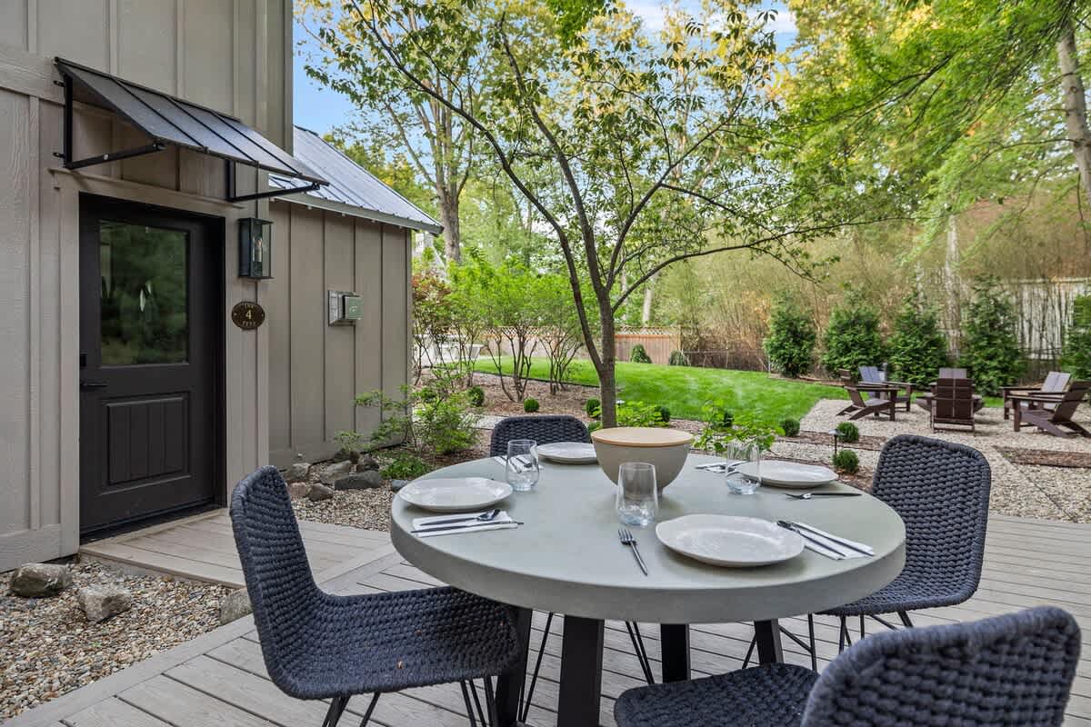 Enjoying some fresh air and sunshine on the patio.