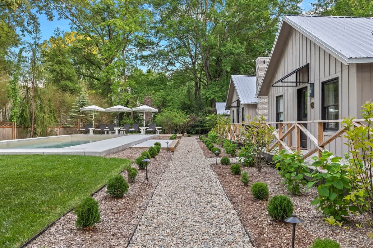 Nestled in the woods, away from it all.