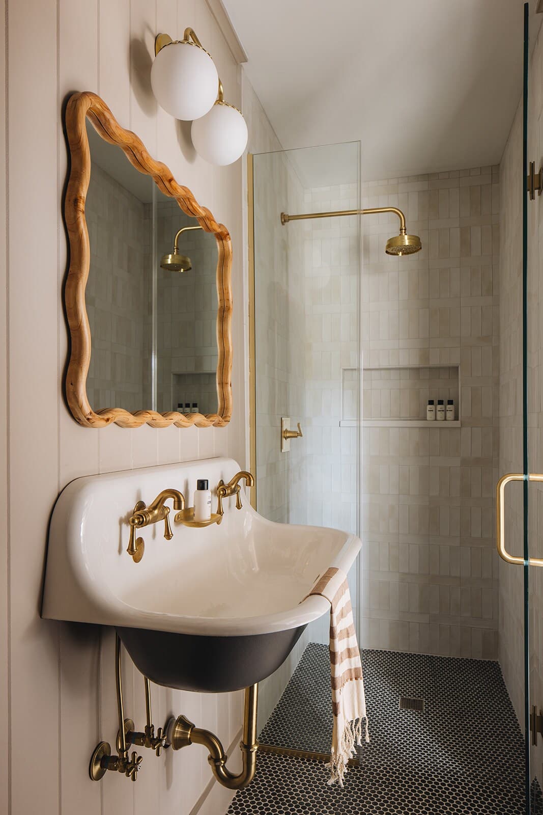 Fancy a deep porcelain sink? Plus a tiled walk-in shower with Rain Shower head?