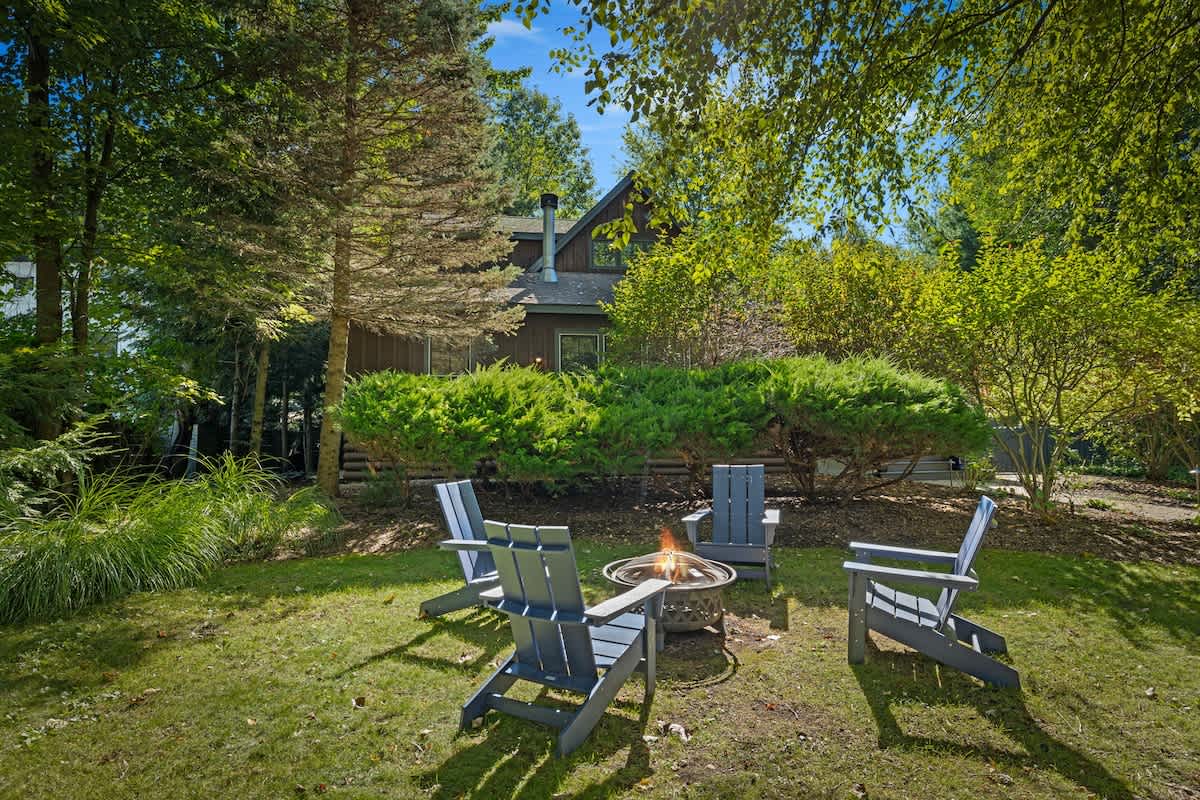 Memories are made around fire pits, and wood for this one is conveniently supplied on property for guest use.