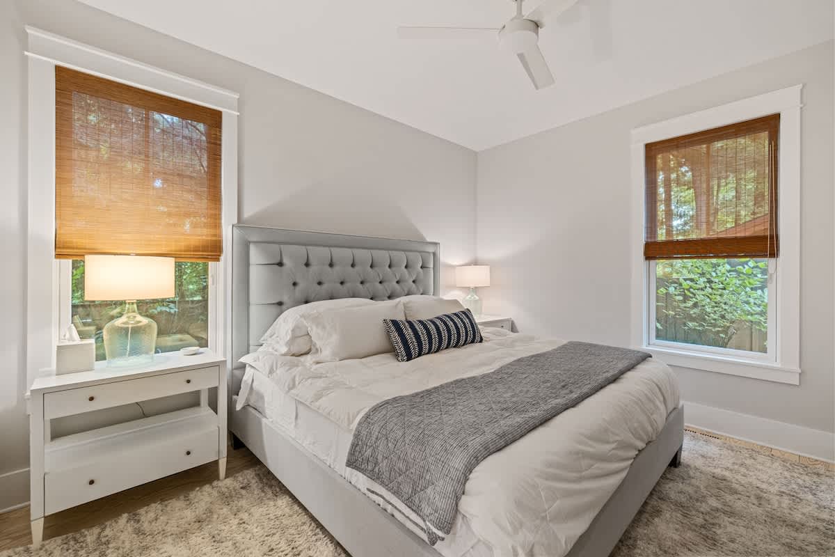 Bedroom 2 is on the main level & has a king-sized bed.