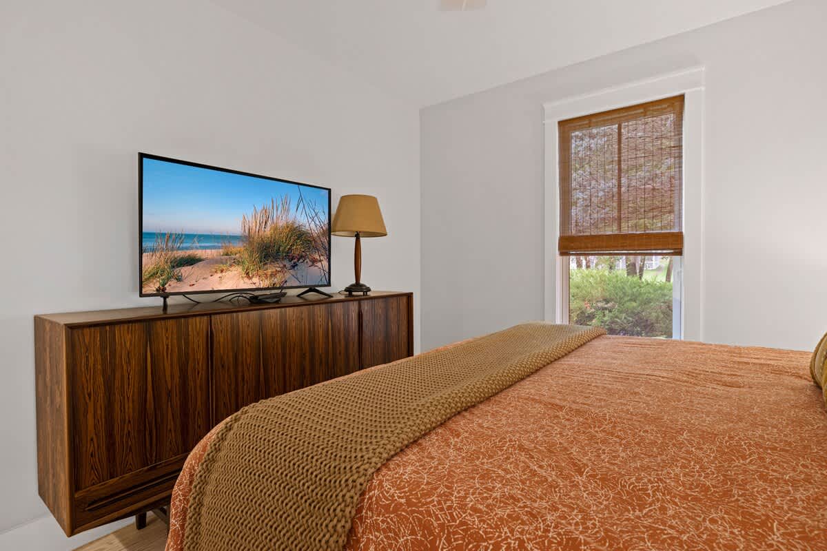 Minimalist-style furniture in our cozy room.