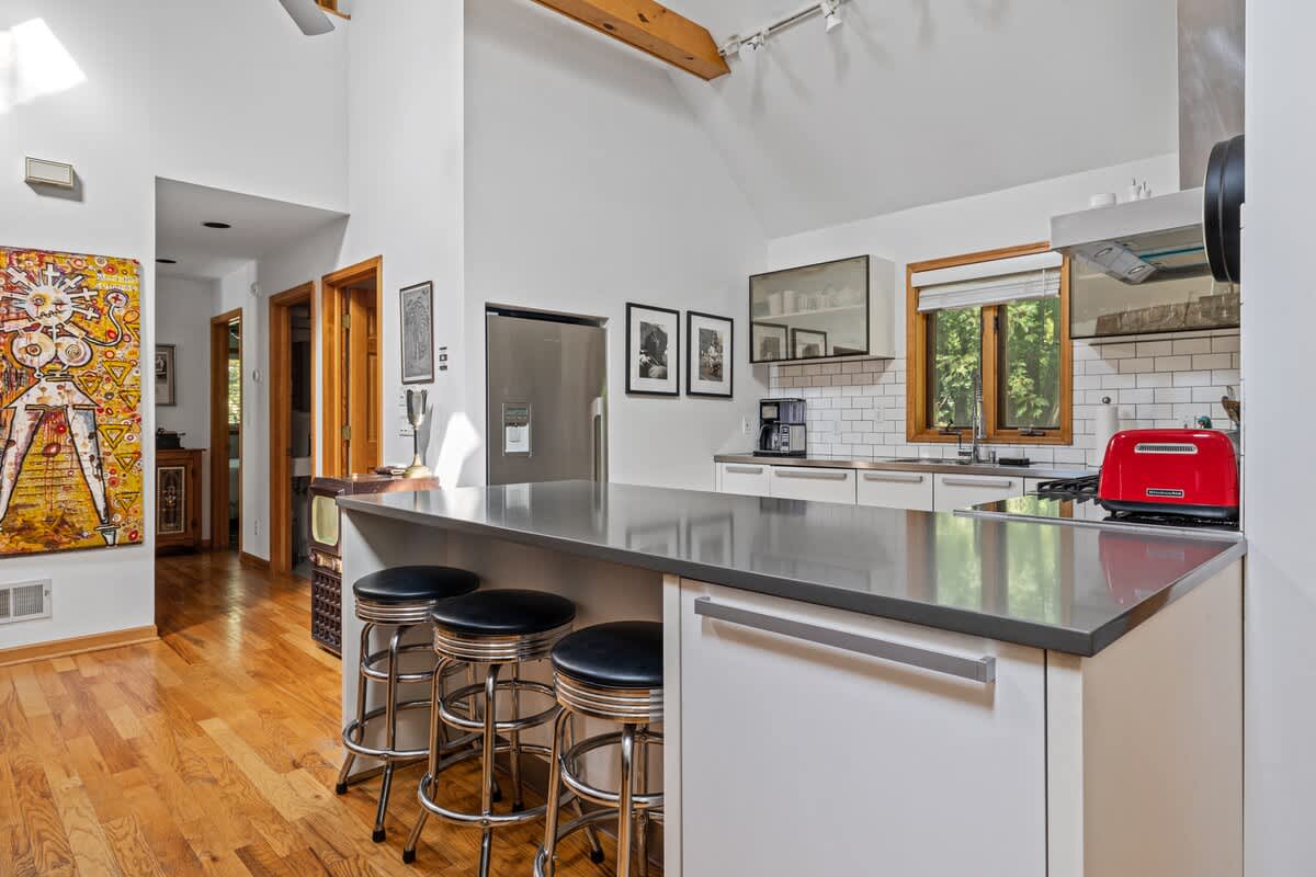 Pull up a stool and chat about the day with family while cooking your next meal.