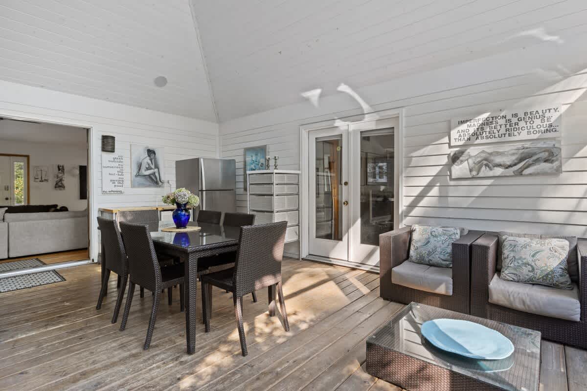 The porch is an extension of your living space, perfect for enjoying meals, games, or just hanging out.