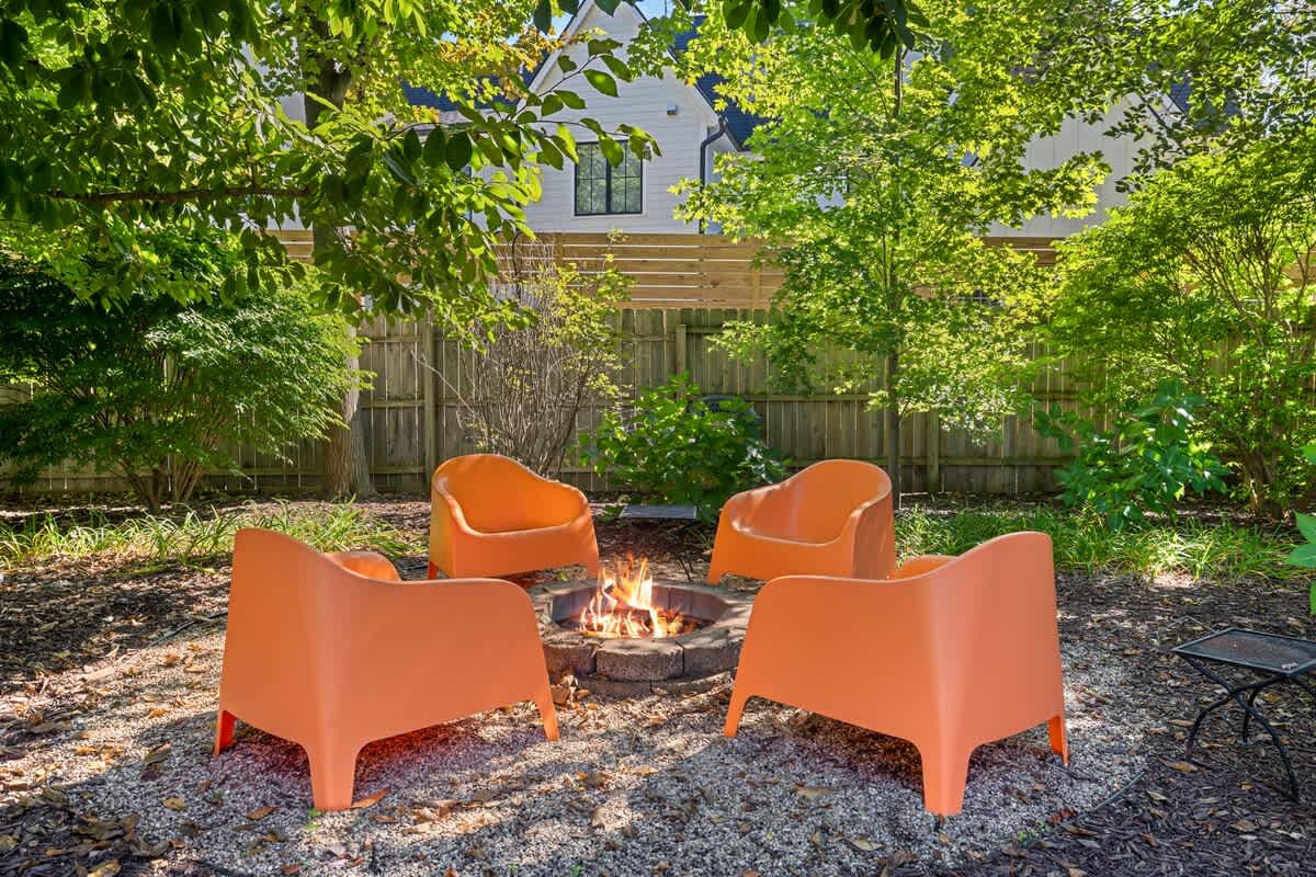 Warm up by the firepit after your swim!