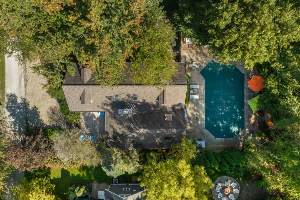 An aerial view of your private pool haven.