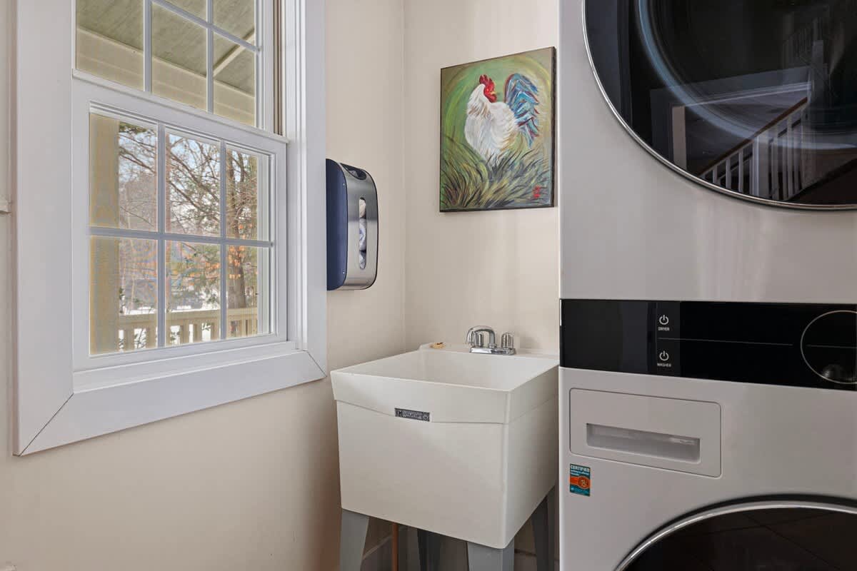 In the laundry room, you'll find all you need including a deep laundry-tub sink.