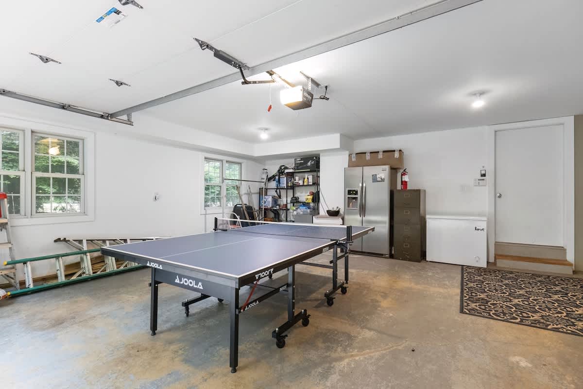 Game on! Enjoy a friendly match in the garage ping pong zone.