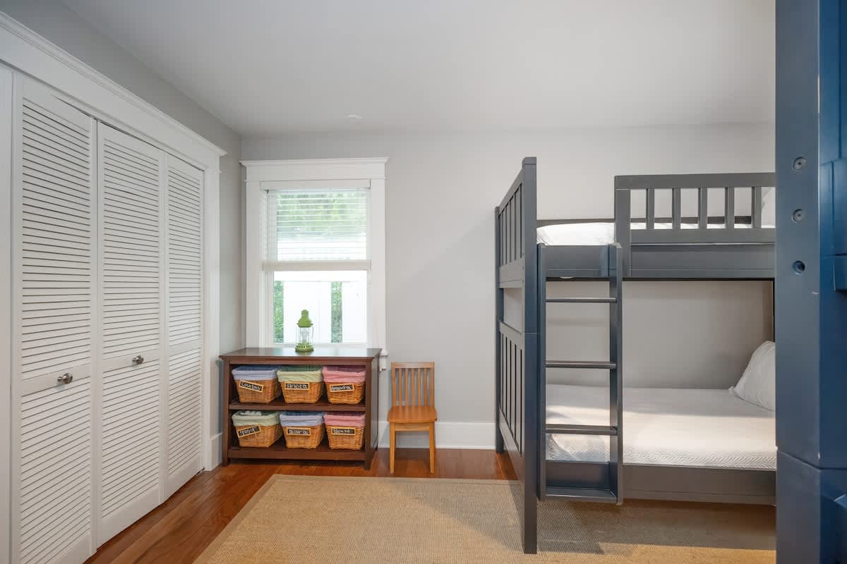 There’s plenty of storage space for clothing, too – in every bedroom, actually.