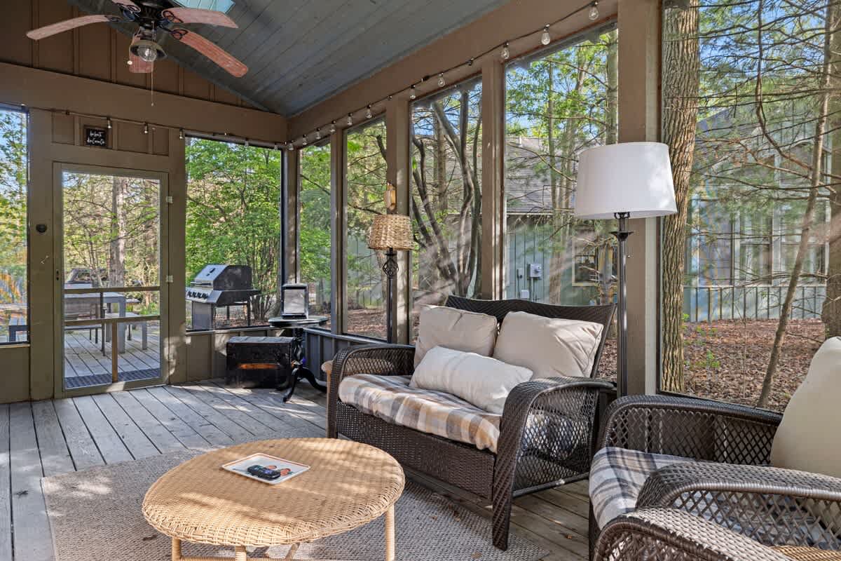 Plenty of spaciousness and cushy seating options abound at Deer Haus.