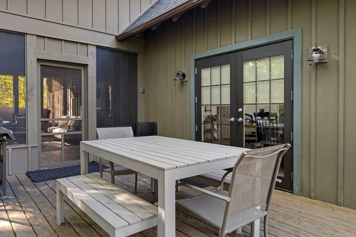 Is there ever NOT a time to gather for a snack or drink on a chill back deck?