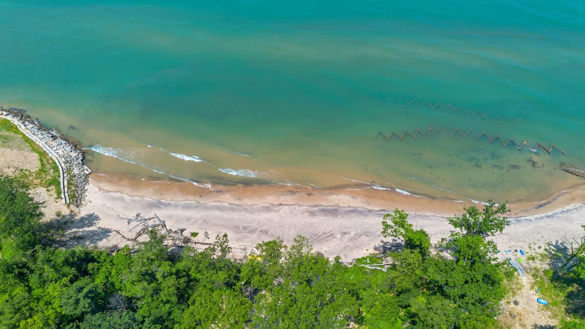 Soaking in the breathtaking views of the beach from above.