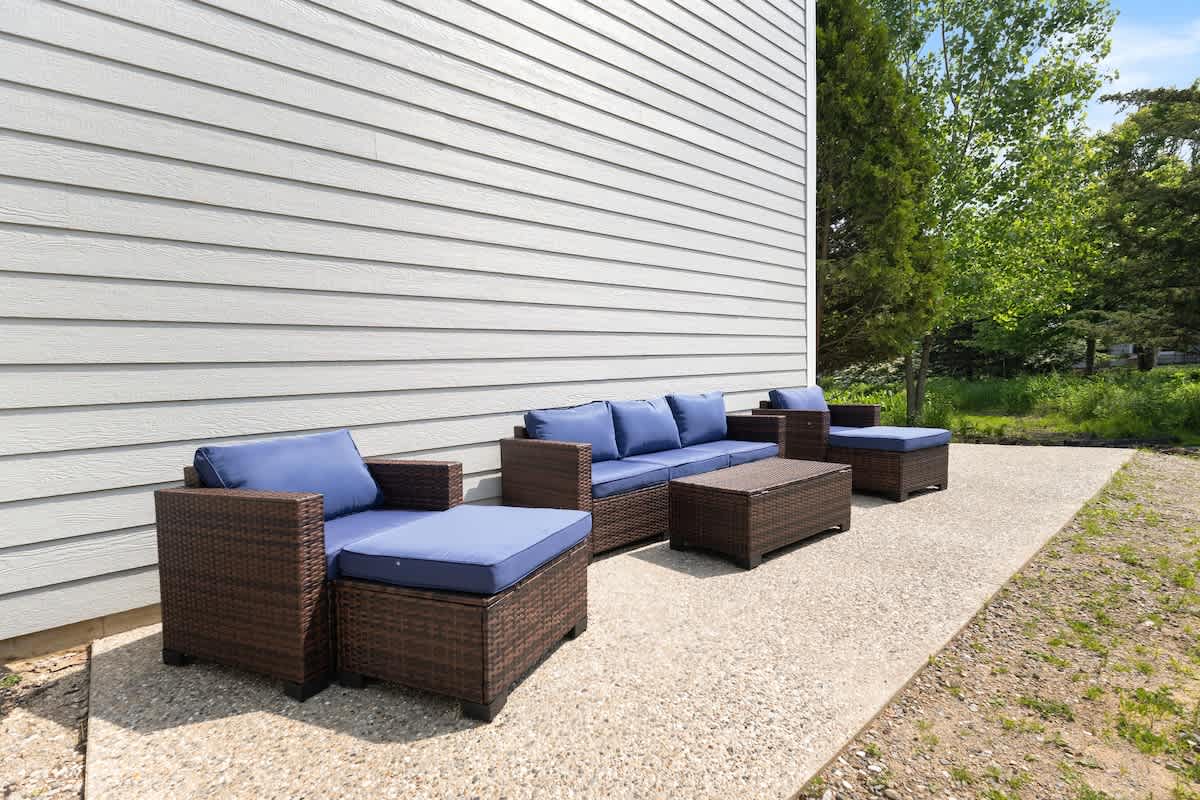 Chic outdoor seating made for lazy afternoons and breezy nights.