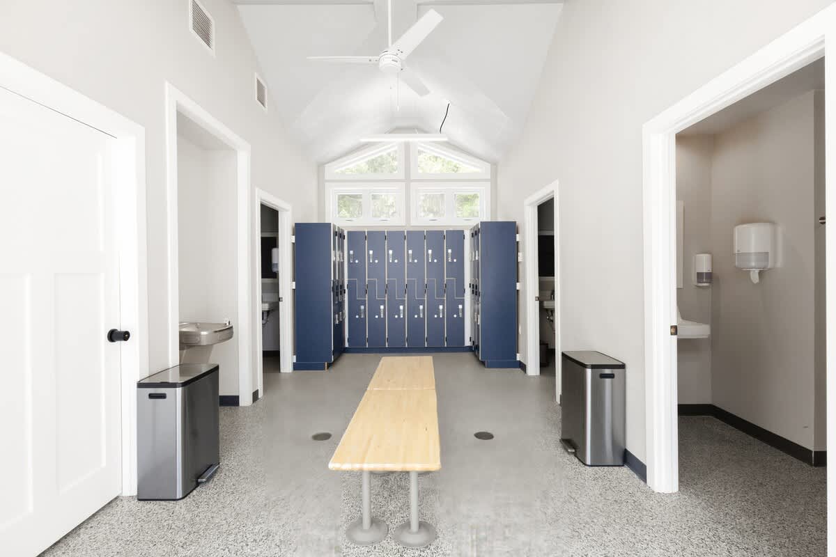 Freshen up or gear up—lockers and showers steps from the pool.