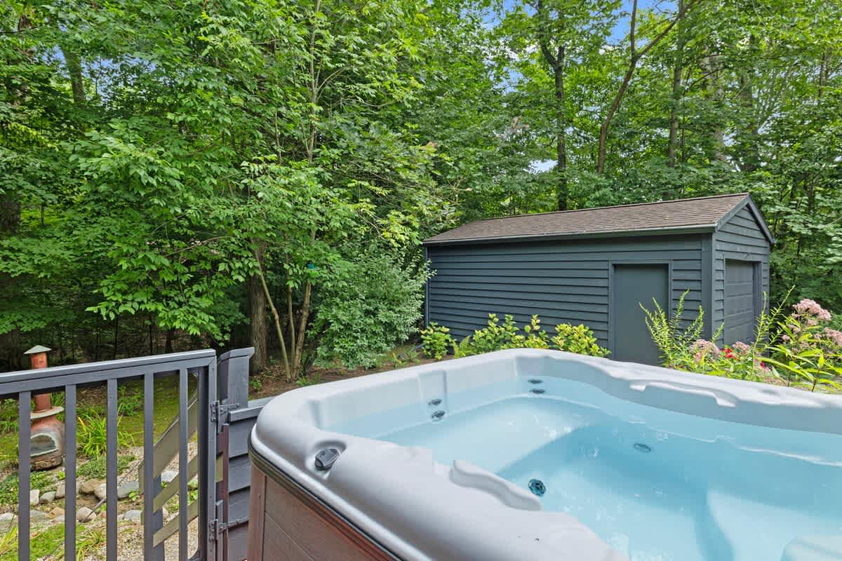 Backyard retreat: Where the hot tub is always bubbling and the views are always green
