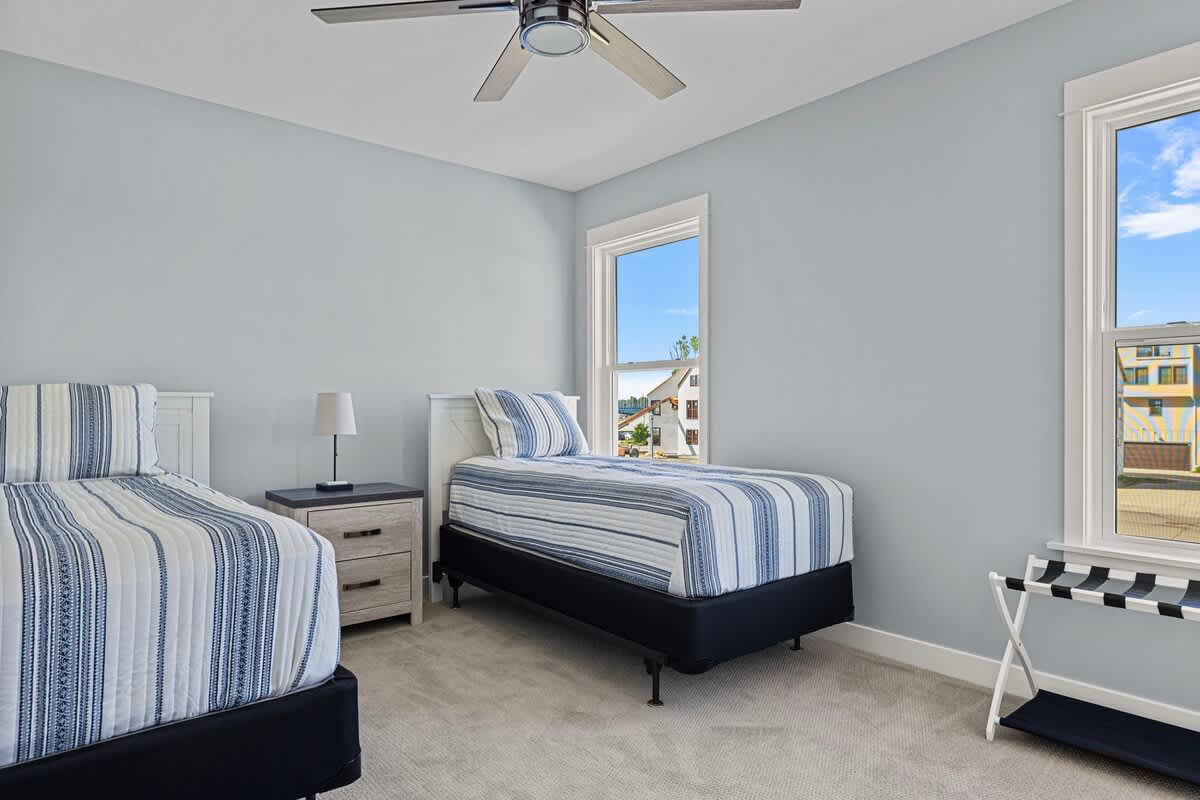 Bedroom 3 is on the upper level & has 2 twin-size beds.