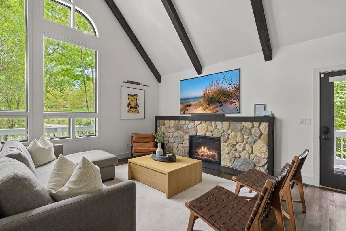 Stone, wood, and fire—ingredients for the coziest retreat!