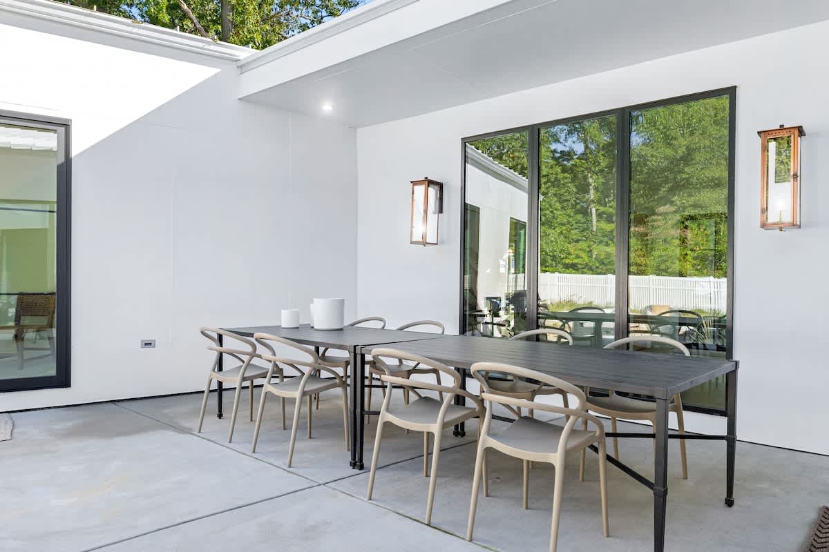 Perfect spot for alfresco dining with a modern twist.