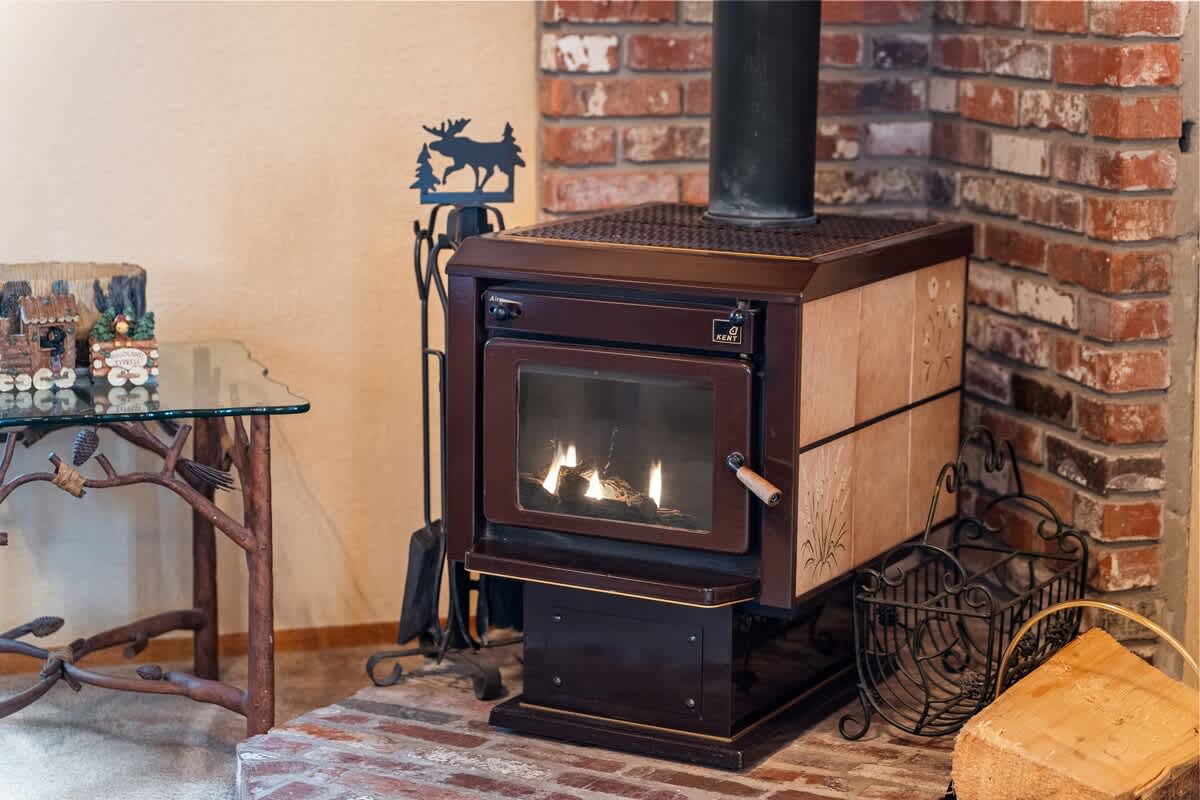This is the heart of our living room, radiating warmth and good times.
