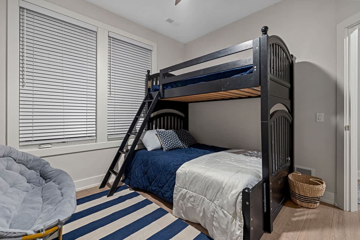 Bedroom 3 is on the main level & has twin-over-full bunkbed.