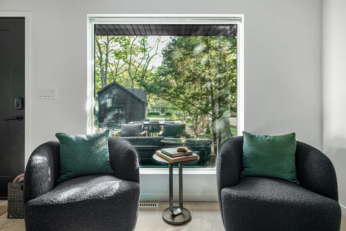 A perfect perch for morning coffee and backyard views.