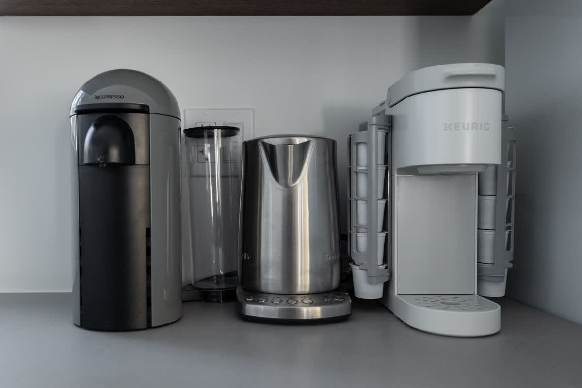Meet the morning dream team: Captain Espresso, Lady Kettle, and Sir Keurig—ready to fuel your day, one sip at a time!