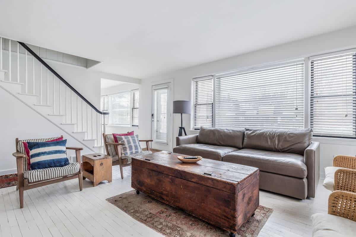 Bold pillows, natural textures, and a coffee table with stories to tell.
