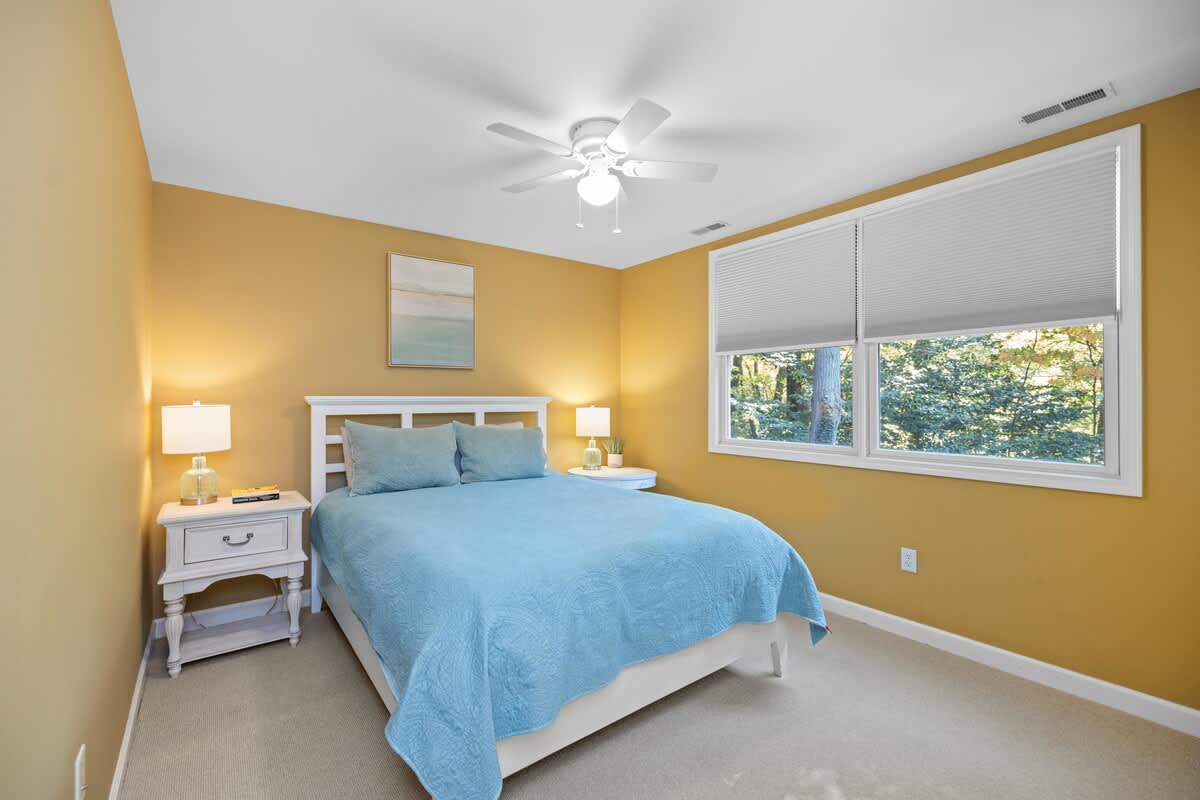 Bedroom 2 is on the upper level & has a queen-size bed.