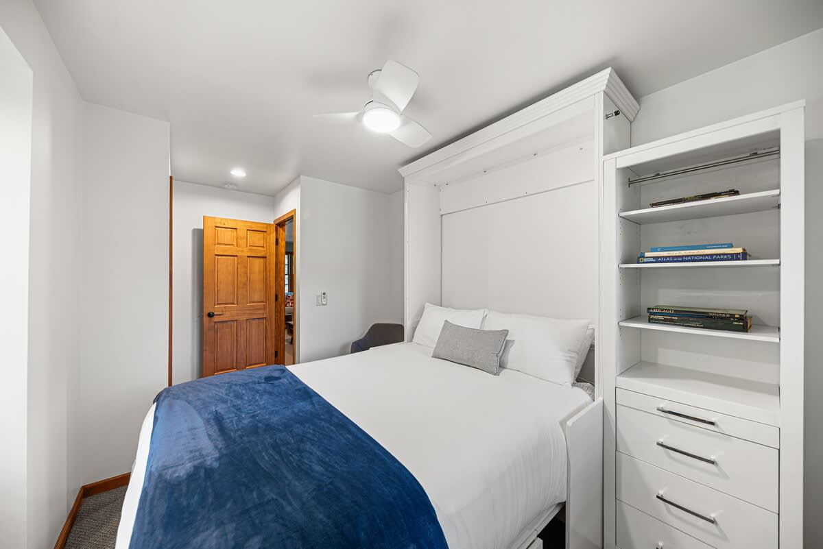 Bedroom 3 is on the upper level & has a full-size murphy bed.