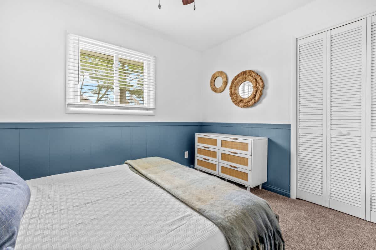 Bright, breezy, and beautifully simple. Wake up refreshed in this peaceful bedroom.