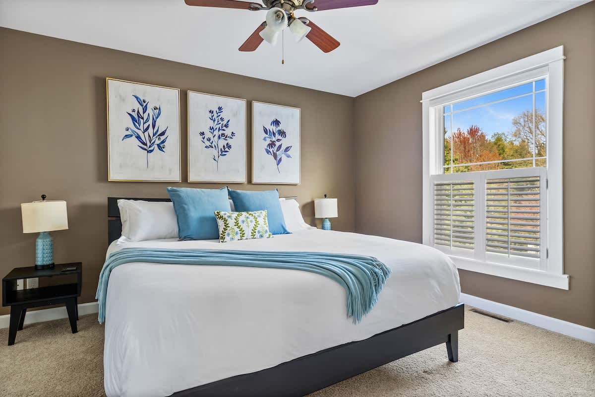 Bedroom 3 is on the upper level & has a king-size bed.