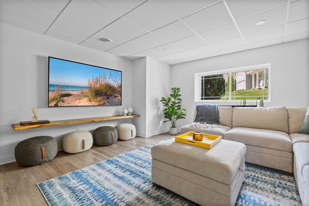 Comfy couch + big screen = your vacation binge-watch zone.