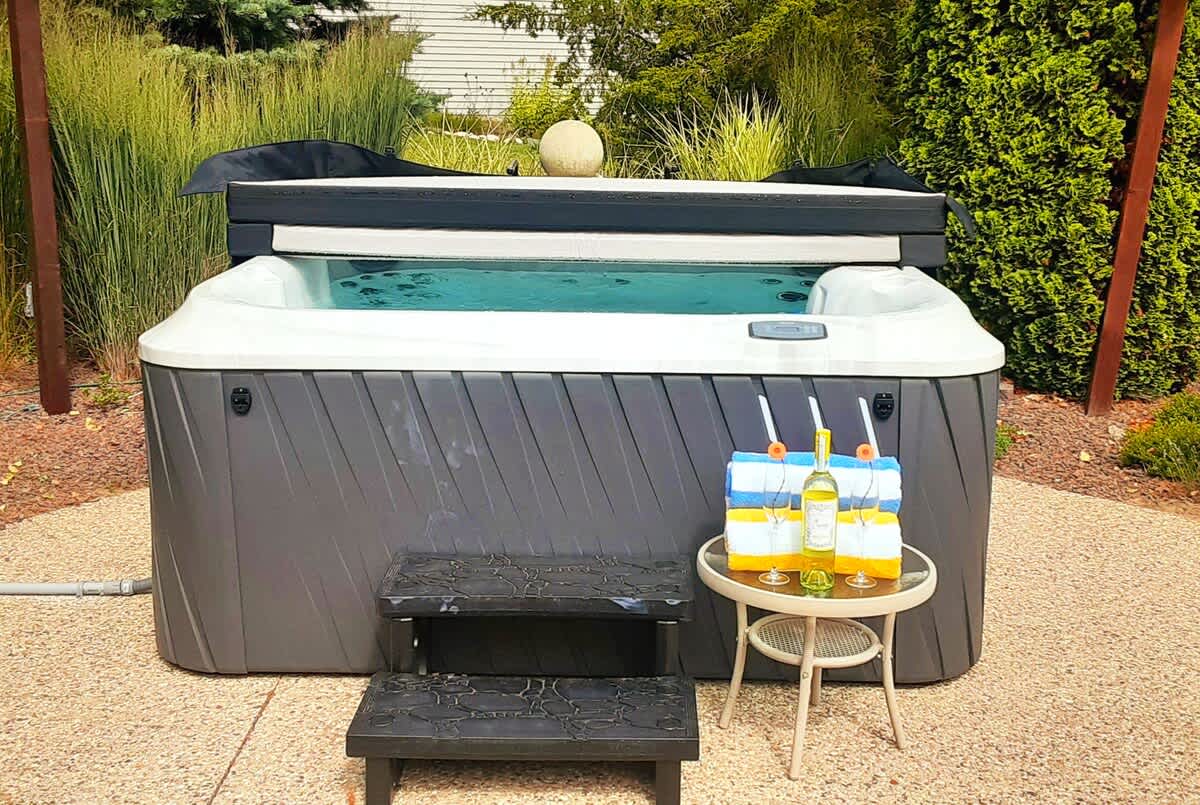 Your private spa retreat—cheers to relaxation!