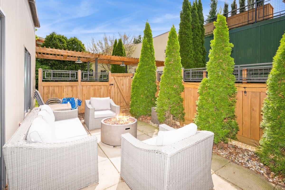 Private patio perfect for fireside nights.