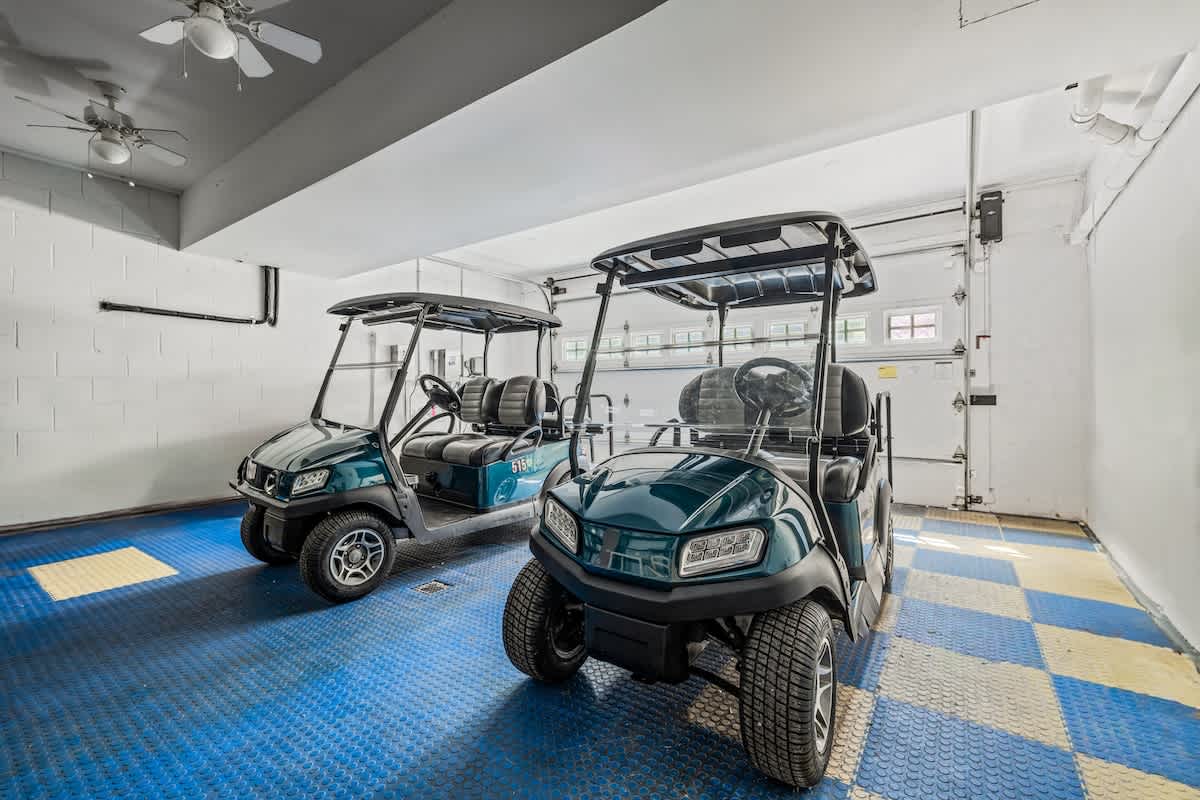 Explore the neighborhood or hit the beach in one of two included golf carts!